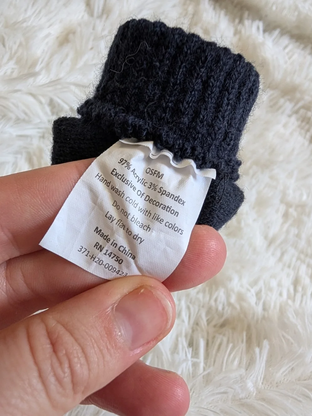 Infant Toddler Navy Blue Knit Mittens